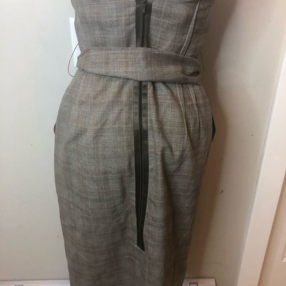 Lida Baday Wool Plaid Strapless Dress Size 4 Academia Business Casual Office 4 - Picture 9 of 15